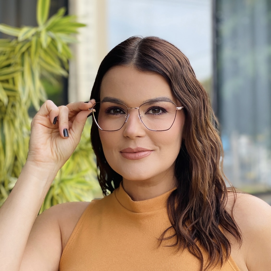 safine com br oculos de grau feminino gatinho marrom e rose clau 1