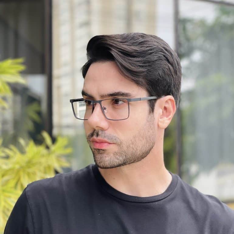 safine com br oculos de grau masculino retangular cinza benicio 3