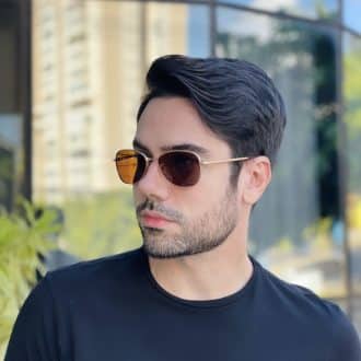 safine com br oculos de sol masculino oval marrom daniel 3