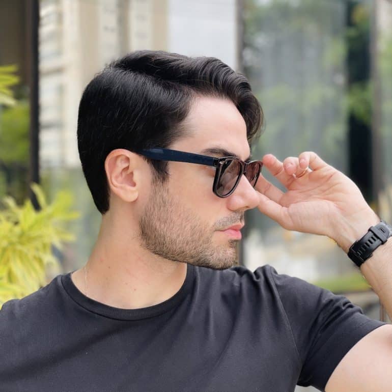 safine com br oculos de sol masculino quadrado preto e azul silas 2