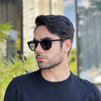 safine com br oculos de sol masculino redondo preto fosco marlon 3