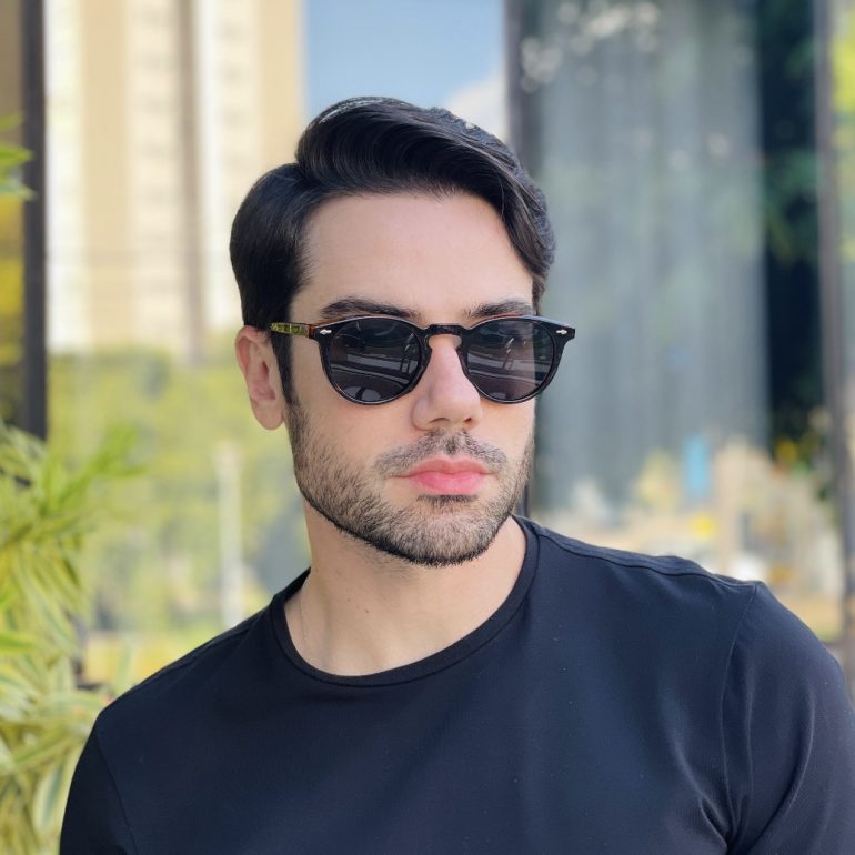safine com br oculos de sol masculino redondo tartaruga marlon