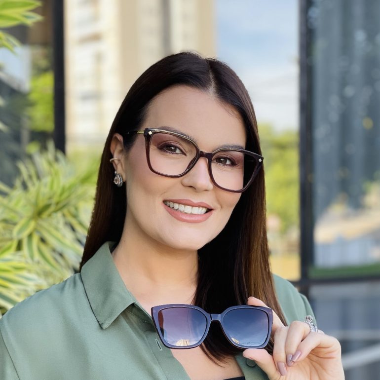 safine com br oculos feminino 2 em 1 clip on gatinho marrom aline 2