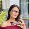 safine com br oculos feminino 2 em 1 clip on gatinho marrom manuela