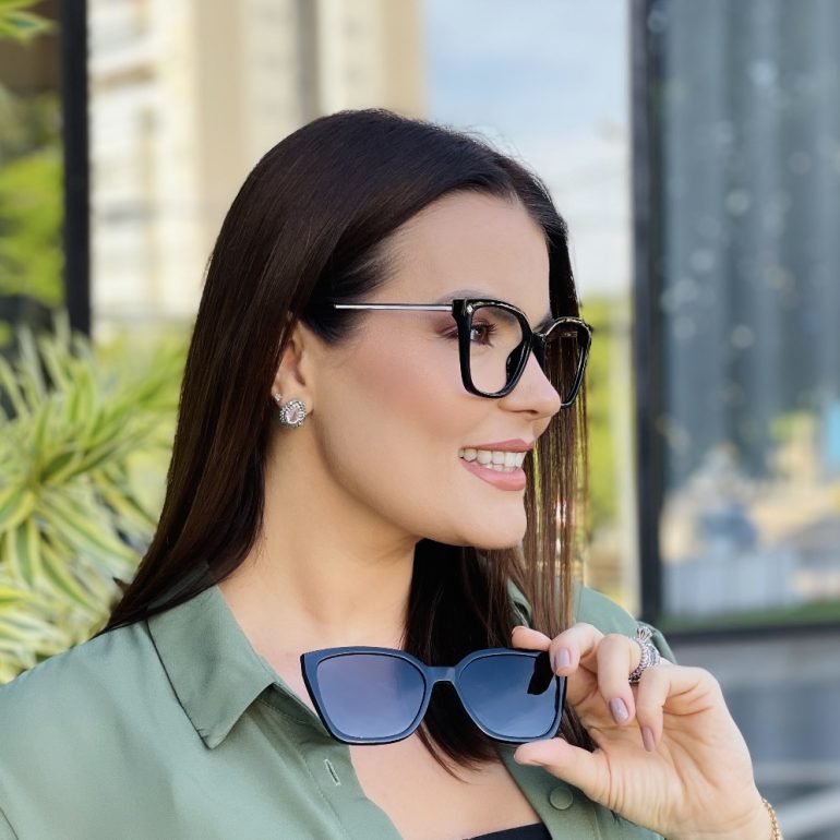 safine com br oculos feminino 2 em 1 clip on gatinho preto aline 2