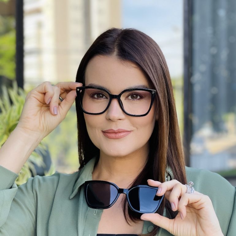 safine com br oculos feminino 2 em 1 clip on gatinho preto aline