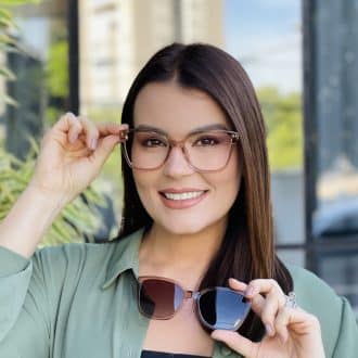 safine com br oculos feminino 2 em 1 clip on gatinho rose aline