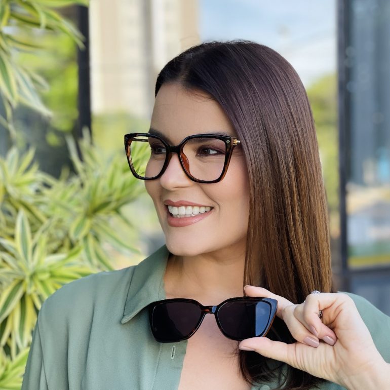 safine com br oculos feminino 2 em 1 clip on gatinho tartaruga aline 1