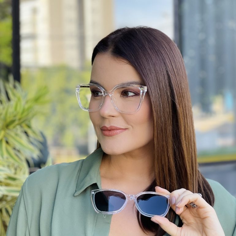 safine com br oculos feminino 2 em 1 clip on gatinho transparente aline 1