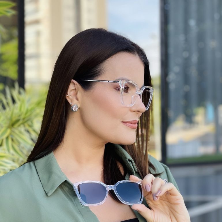 safine com br oculos feminino 2 em 1 clip on gatinho transparente aline 2