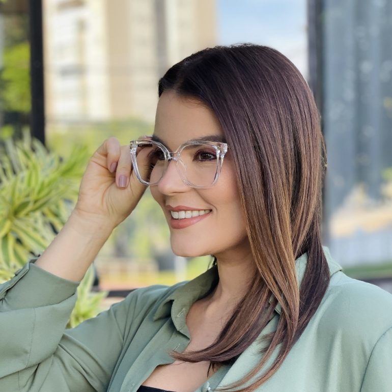 safine com br oculos feminino 2 em 1 clip on gatinho transparente aline 6
