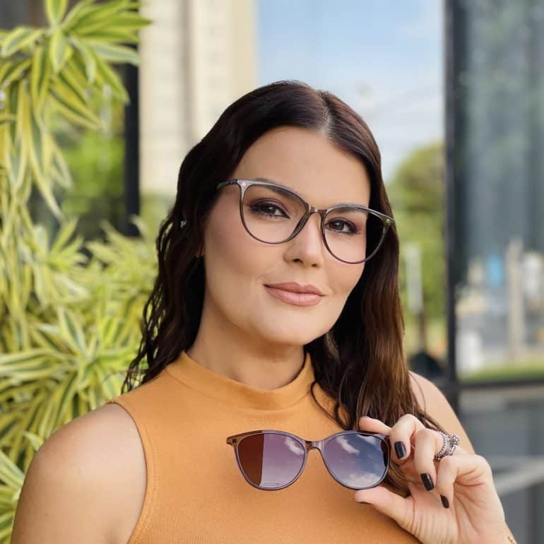 safine com br oculos feminino 2 em 1 clip on gatinho verde militar