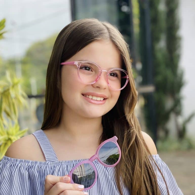 safine com br oculos infantil 2 em 1 clip on redondo rosa helo 2