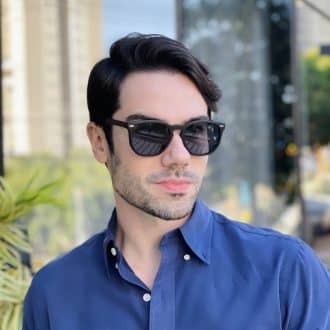 safine com br oculos 2 em 1 clip on masculino hexagonal preto fosco juliano 6