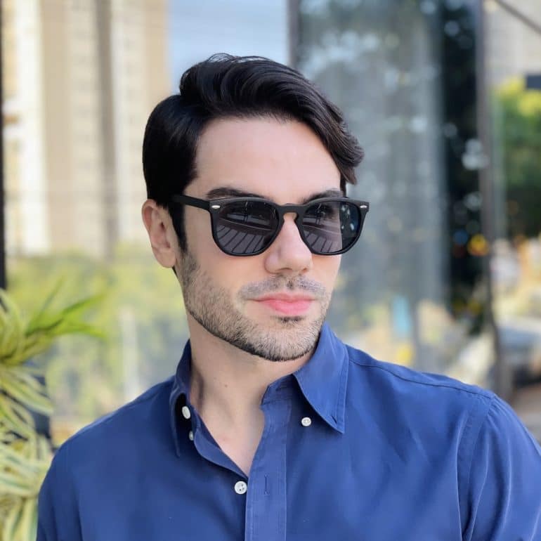 safine com br oculos 2 em 1 clip on masculino hexagonal preto fosco juliano 6