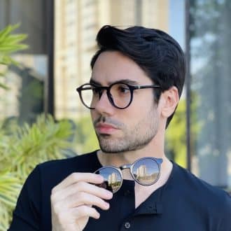 safine com br oculos 2 em 1 clip on masculino redondo azul gabriel 2