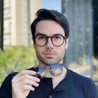 safine com br oculos 2 em 1 clip on masculino redondo azul gabriel