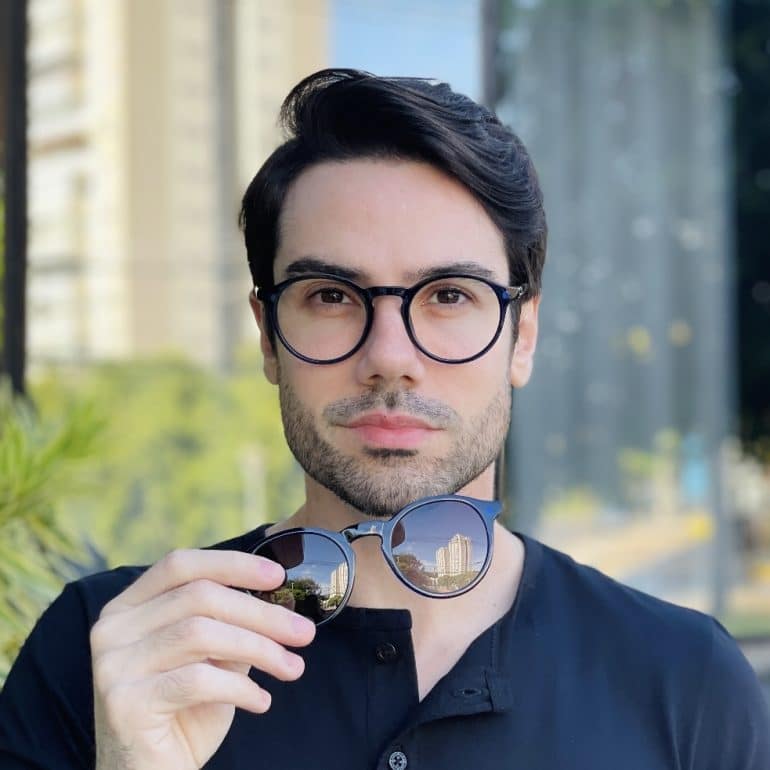 safine com br oculos 2 em 1 clip on masculino redondo azul gabriel