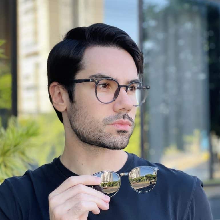 safine com br oculos 2 em 1 clip on masculino redondo cinza joao 1