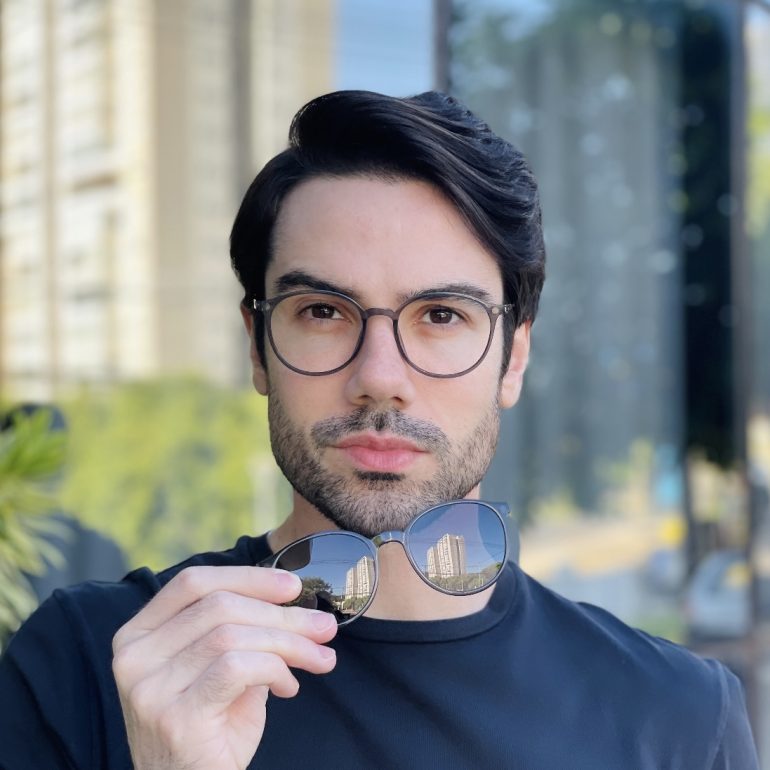 safine com br oculos 2 em 1 clip on masculino redondo cinza rui 2 0