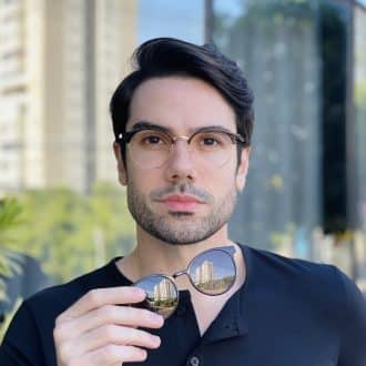 safine com br oculos 2 em 1 clip on masculino redondo marrom marcos