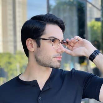 safine com br oculos 2 em 1 clip on masculino redondo marrom marcos 4