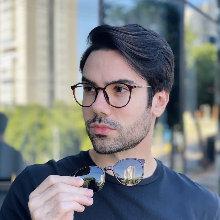safine com br oculos 2 em 1 clip on masculino redondo marrom rui 2 0 2
