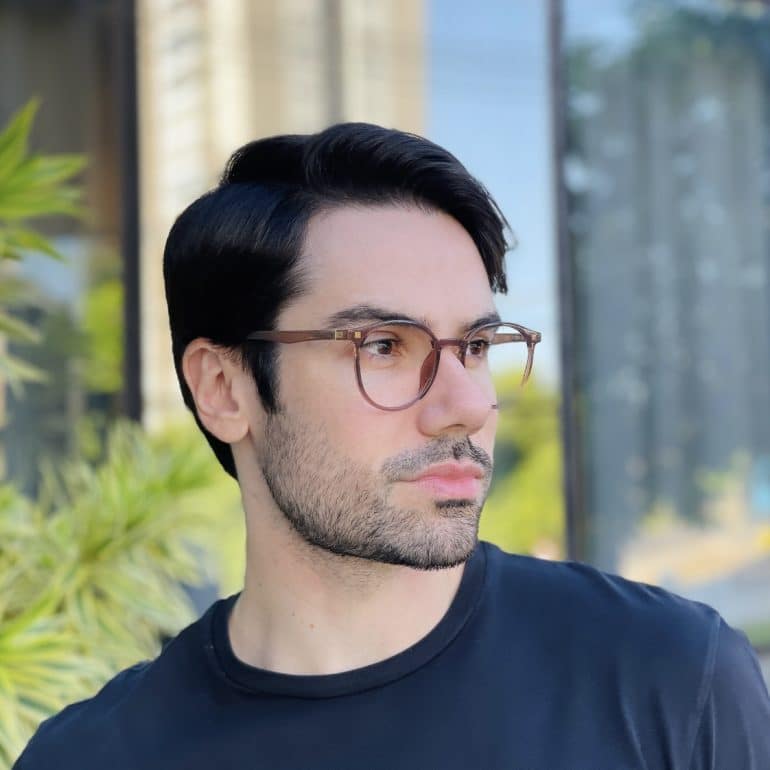 safine com br oculos 2 em 1 clip on masculino redondo marrom transparente joao 4