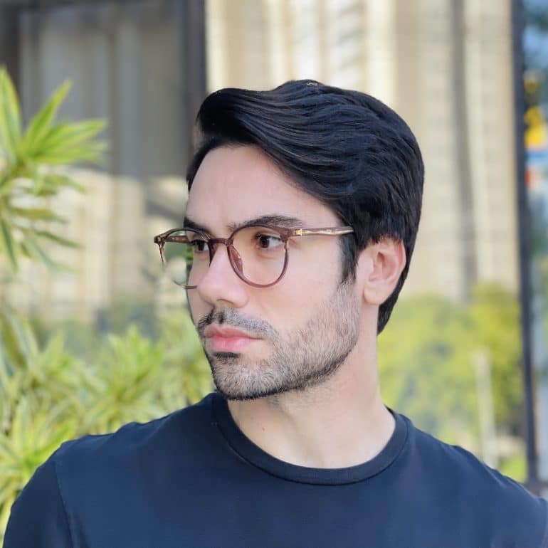 safine com br oculos 2 em 1 clip on masculino redondo marrom transparente joao 5