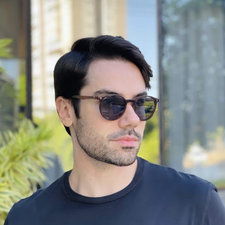 safine com br oculos 2 em 1 clip on masculino redondo marrom transparente joao 7