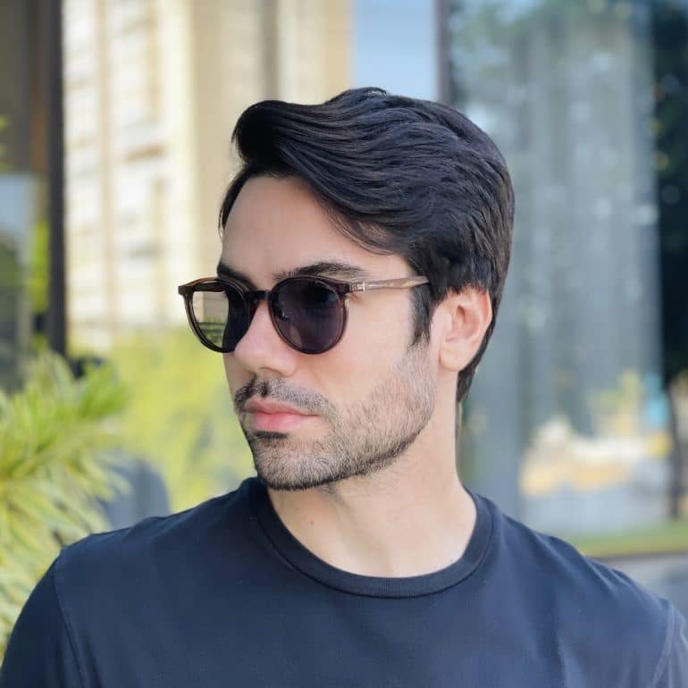 safine com br oculos 2 em 1 clip on masculino redondo marrom transparente joao 8