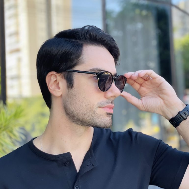 safine com br oculos 2 em 1 clip on masculino redondo preto e dourado marcos 7