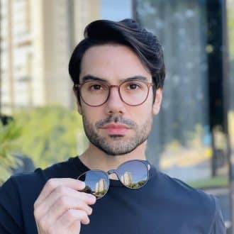 safine com br oculos 2 em 1 clip on masculino redondo preto e marrom rui