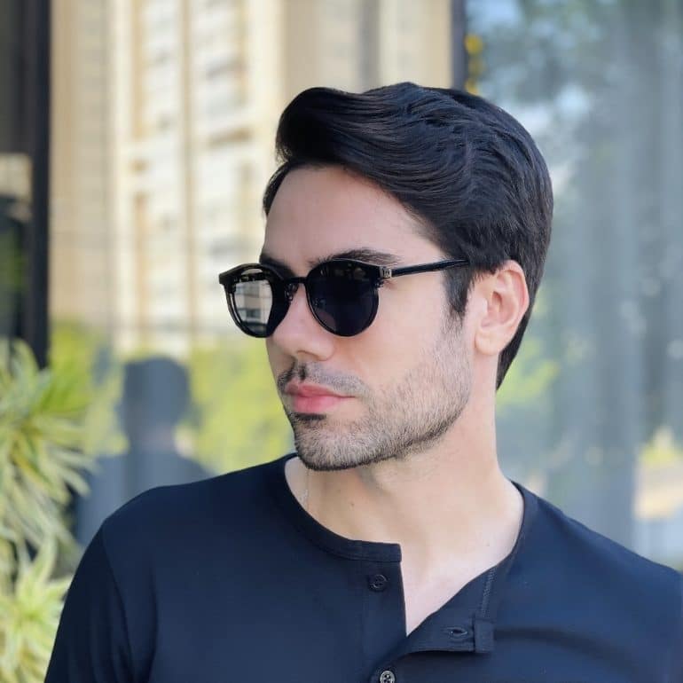 safine com br oculos 2 em 1 clip on masculino redondo preto e prata marcos 8