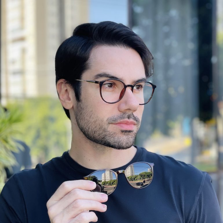 safine com br oculos 2 em 1 clip on masculino redondo tartaruga e marrom rui 1