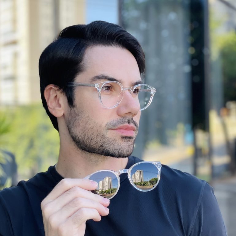 safine com br oculos 2 em 1 clip on masculino redondo transparente paulo 2 0 10