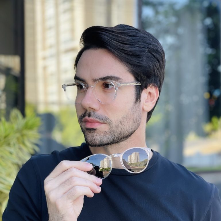 safine com br oculos 2 em 1 clip on masculino redondo transparente paulo 2 0 11