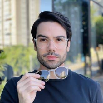 safine com br oculos 2 em 1 clip on masculino redondo transparente paulo 2 0 9