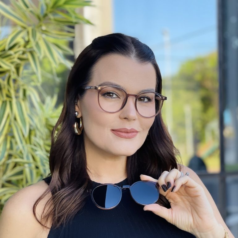 safine com br oculos 2 em 1 clip on redondo marrom transparente melissa 3