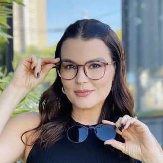 safine com br oculos 2 em 1 clip on redondo marrom transparente melissa