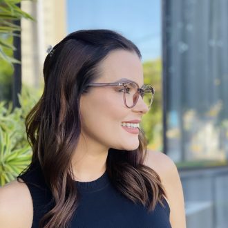 safine com br oculos 2 em 1 clip on redondo marrom transparente melissa 6