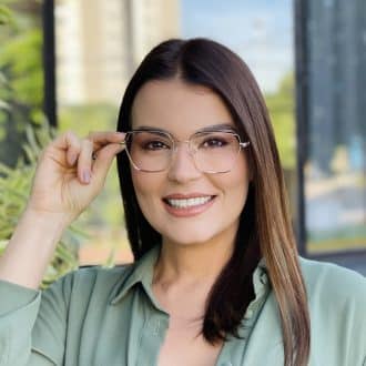 safine com br oculos de grau feminino quadrado preto e dourado thais 2