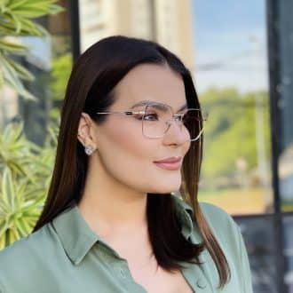 safine com br oculos de grau feminino quadrado preto e dourado thais 3