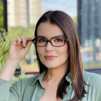 safine com br oculos de grau feminino retangular marrom transparente milla 2