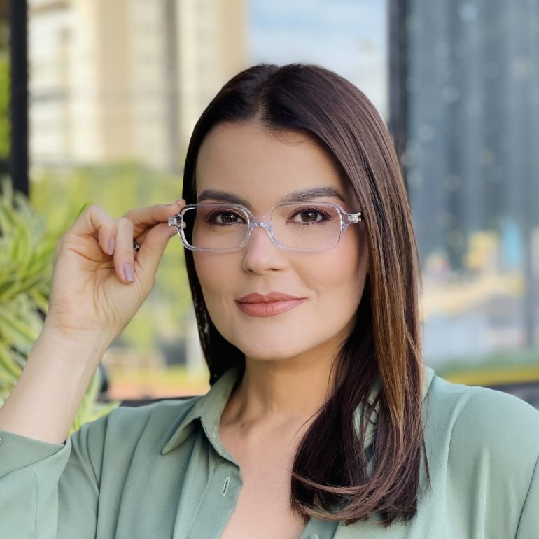 safine com br oculos de grau feminino retangular transparente milla