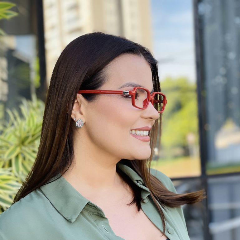 safine com br oculos de grau feminino retangular vermelho milla 3