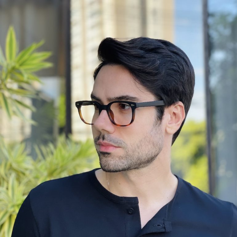safine com br oculos de grau masculino quadrado preto e tartaruga oliver 3
