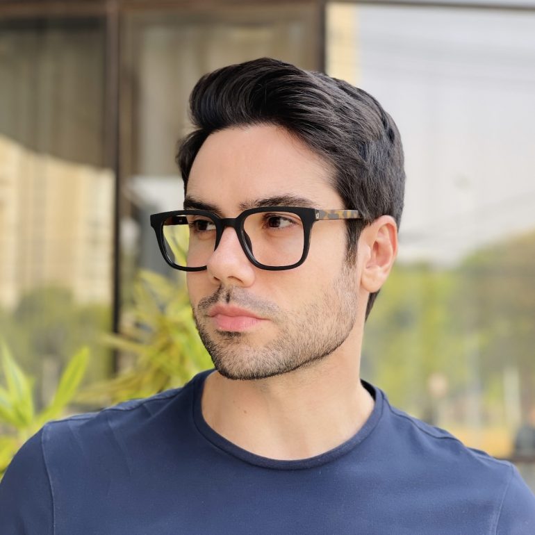 safine com br oculos de grau masculino quadrado preto fosco lucas 2 0 1