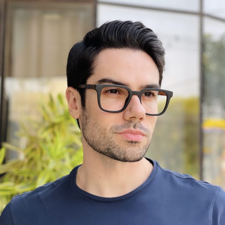 safine com br oculos de grau masculino quadrado preto fosco lucas 2 0 3