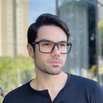 safine com br oculos de grau quadrado preto e azul benjamin 2 0 1